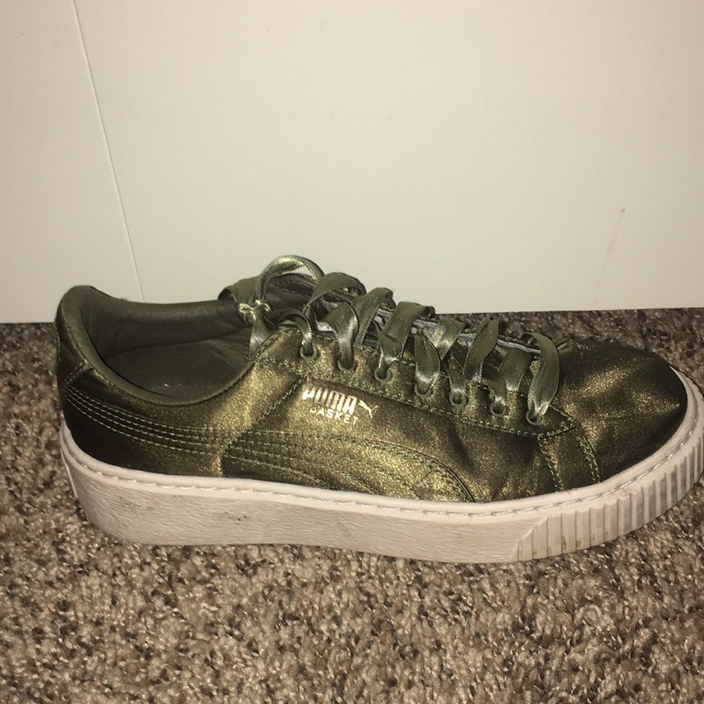 Olive Green Satin Puma